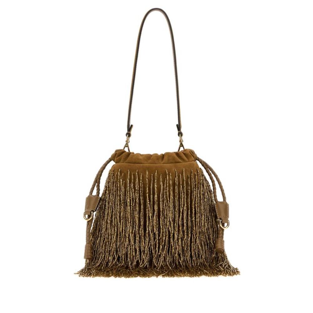 Etro Women Biscuit Suede Small Kalispera Bucket Bag